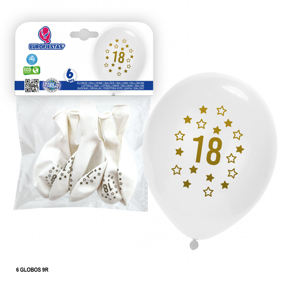 Ballon blanc avec le numéro 18