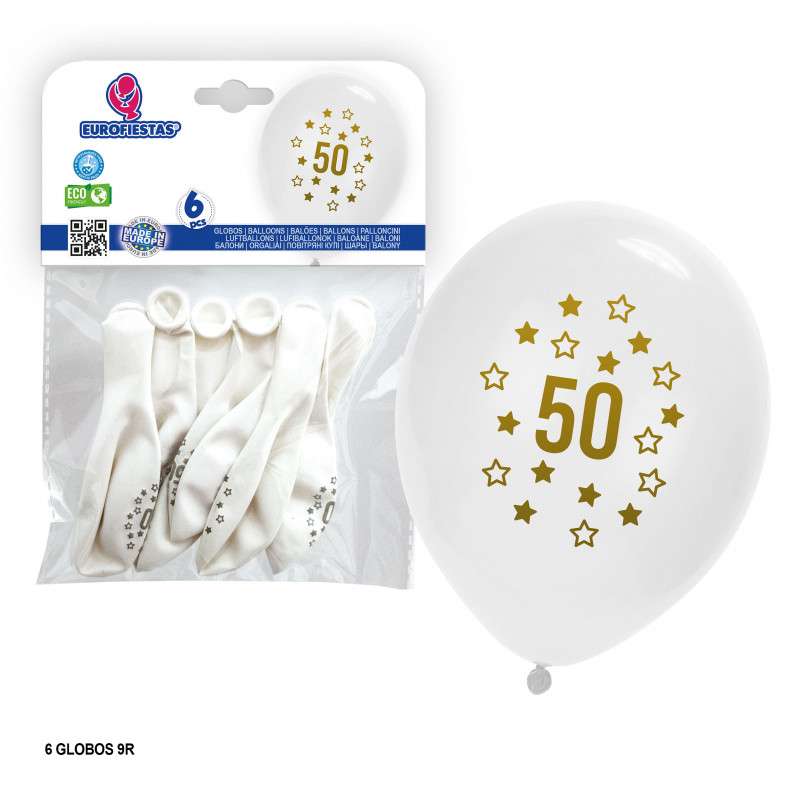 ballons du 50e anniversaire blancs