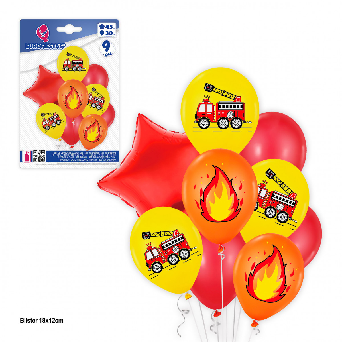 Ballons de pompier en pack de 9 unités