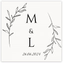 Autocollant personnalisé de 5 x 5 cm avec initiales pour les détails du mariage