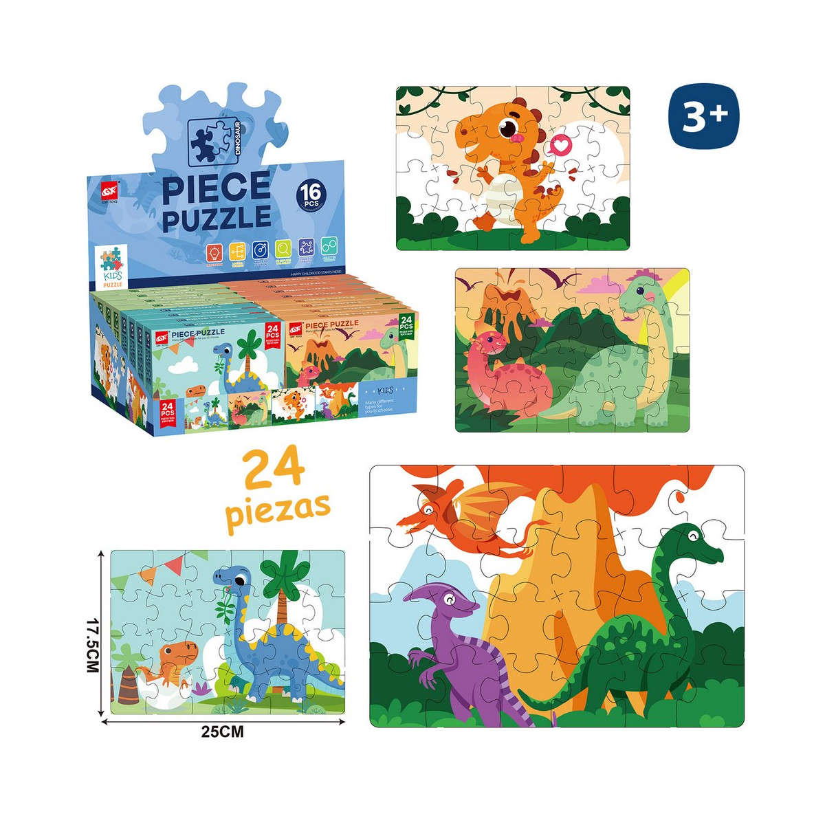 Puzzle enfant dinosaure 24 pièces