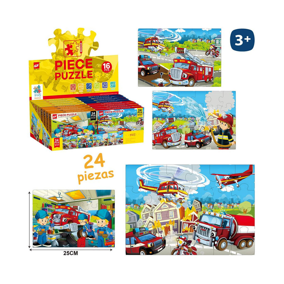 Puzzle pompier enfant 24 pièces à offrir