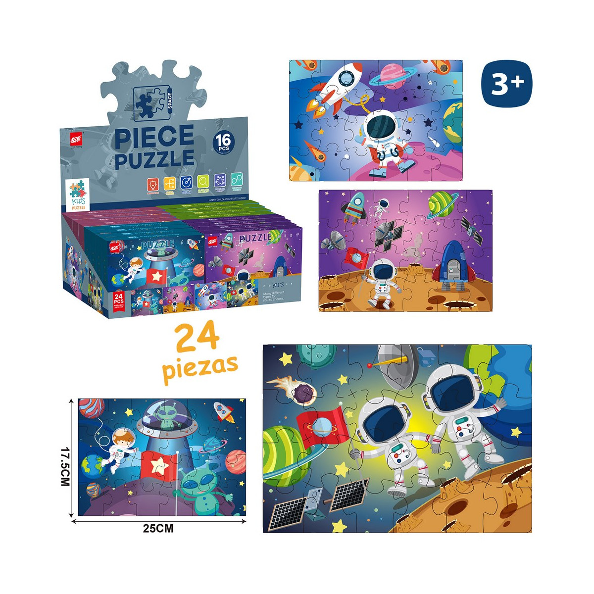 Puzzle 24 pièces Astronautes spatiaux à offrir aux enfants