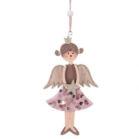 Pendentif en bois pour décorer Noël en forme d'ange