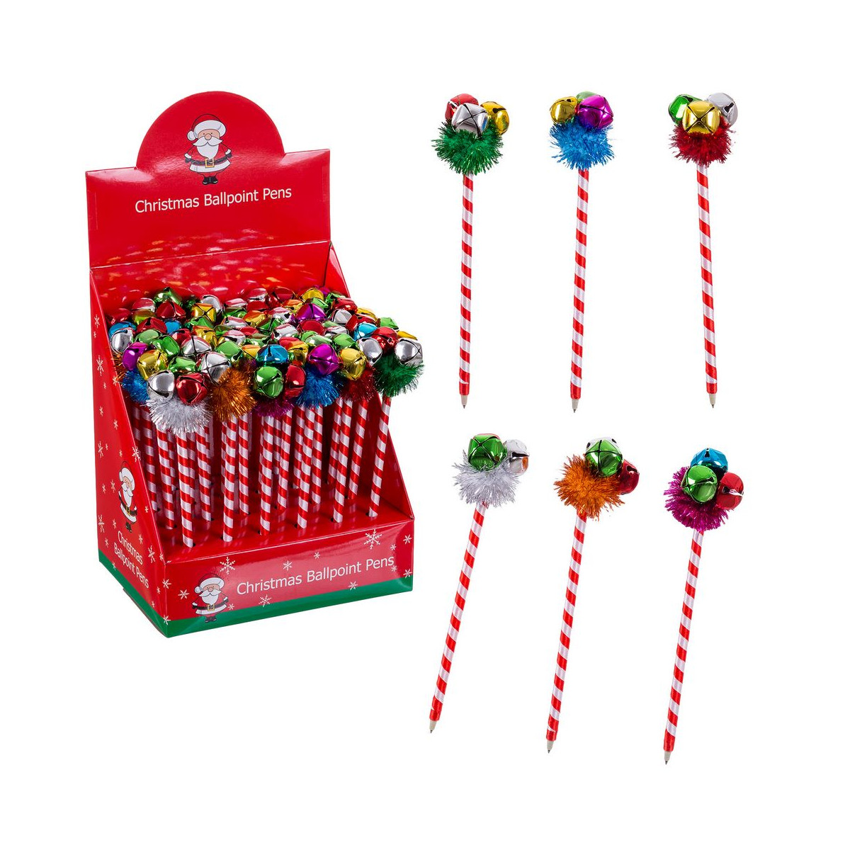 Stylos de Noël avec cloches colorées