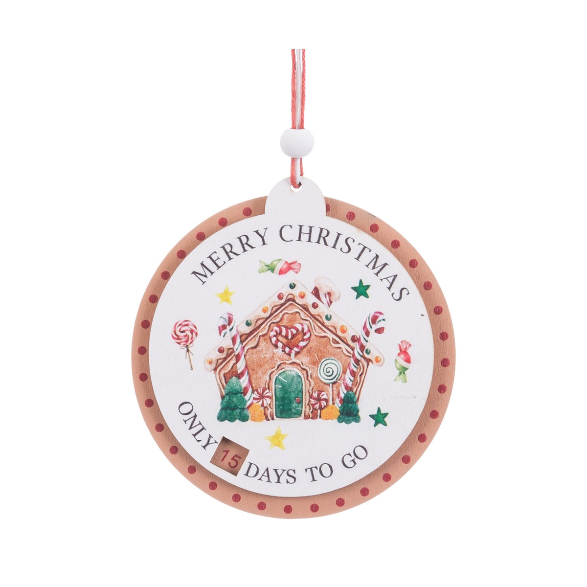 Pendentif en bois avec calendrier de Noël