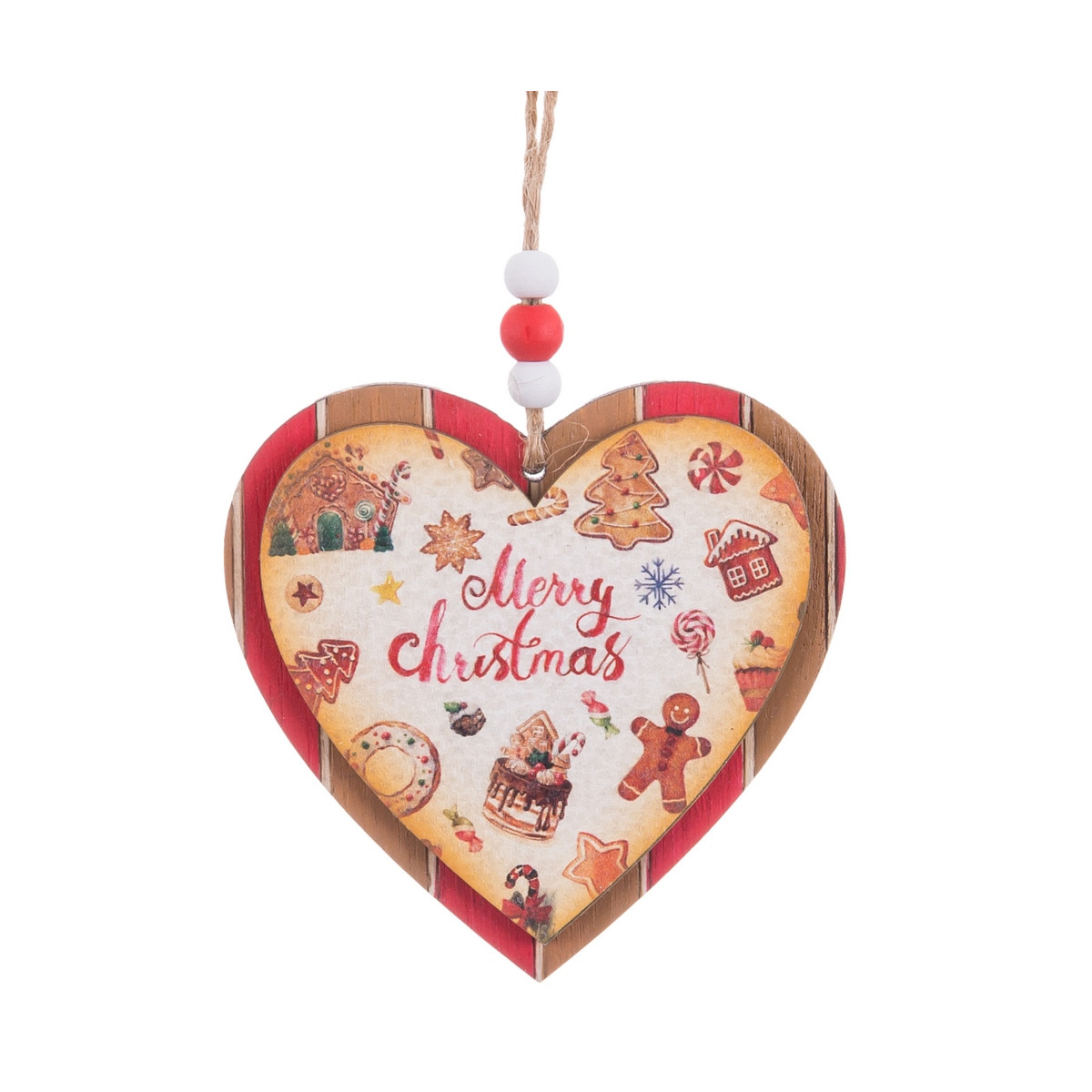 Pendentif coeur ou flocon de neige en bois pour Noël