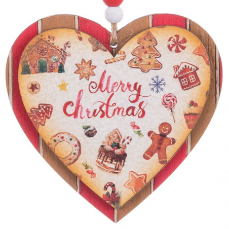 Pendentif coeur ou flocon de neige en bois pour Noël