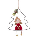 Pendentif de Noël en forme d'arbre avec un ange