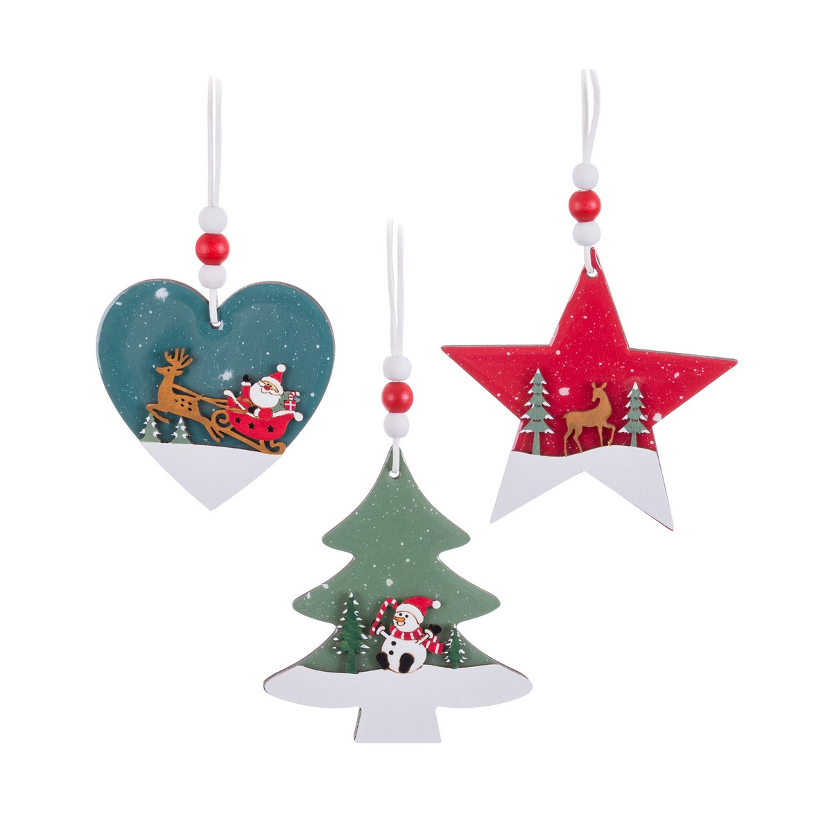 Pendentif en bois de Noël