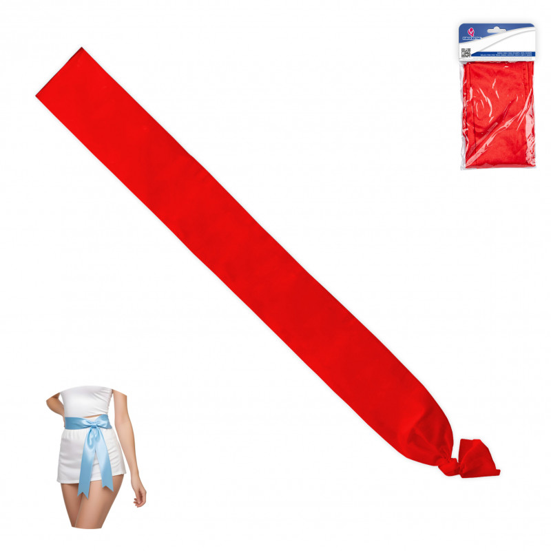 Bande rouge lisse 200x9cm pour les fêtes