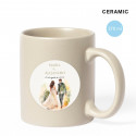 Mug en céramique avec adhésif personnalisé pour les détails du mariage