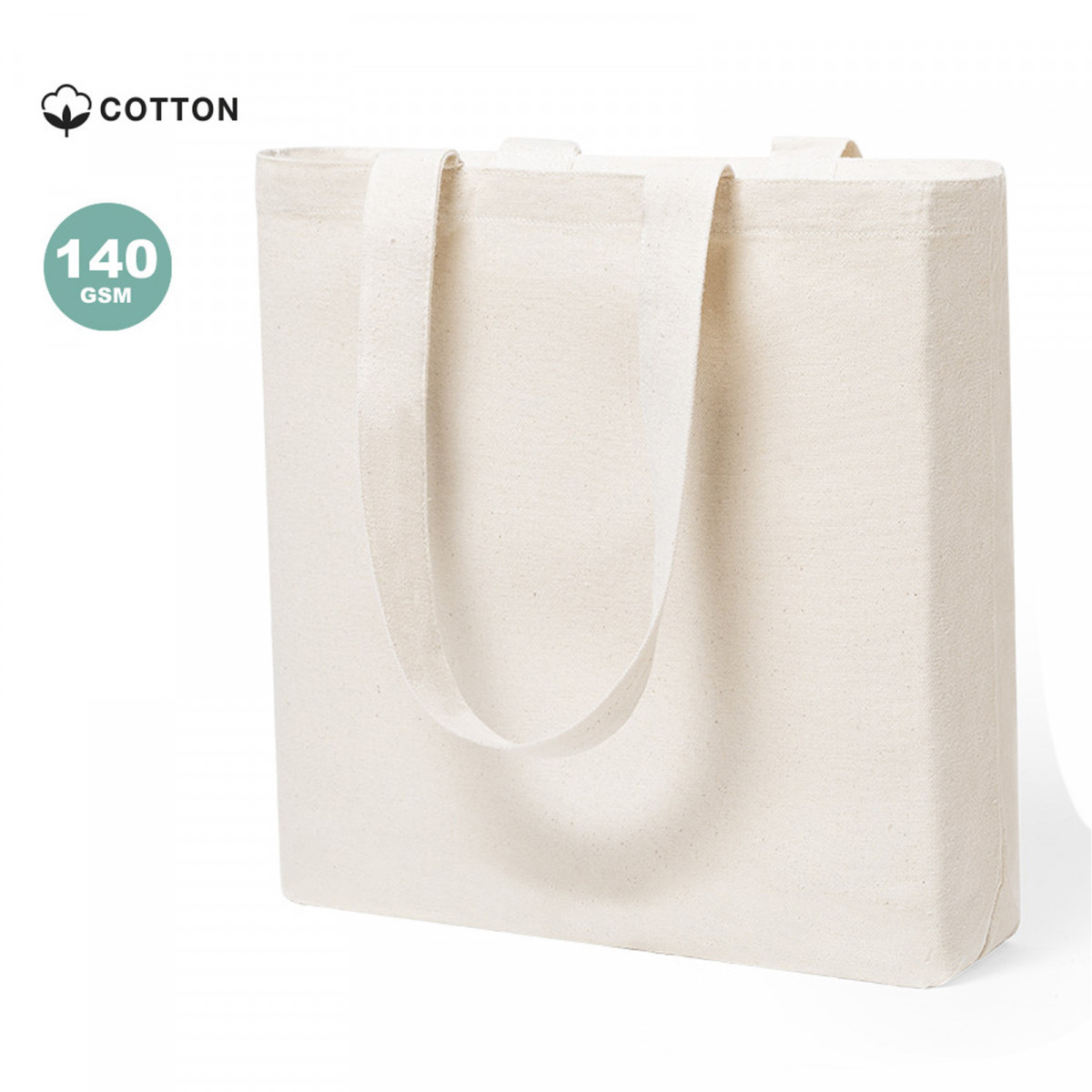 Sac cabas en coton blanc avec poignées renforcées pour offrir