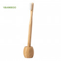 Brosse à dents en bambou avec support assorti