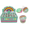 Slime multicolore dans un pot licorne