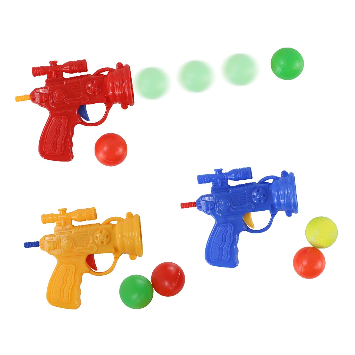 Gun lance des boules de couleurs assorties