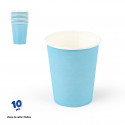 Gobelets jetables en carton bleu clair en paquet de 10 unités