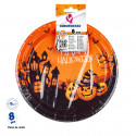 Assiette jetable pour Halloween en paquet de 8 unités et 18 cm