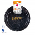 Assiette Halloween en carton en paquet de 8 unités et 18 cm