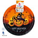 Assiettes en carton pour fêtes d'Halloween en paquet de 6 pièces et 23 cm