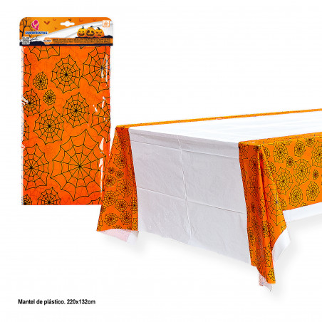 Nappe d'Halloween avec toiles d'araignées