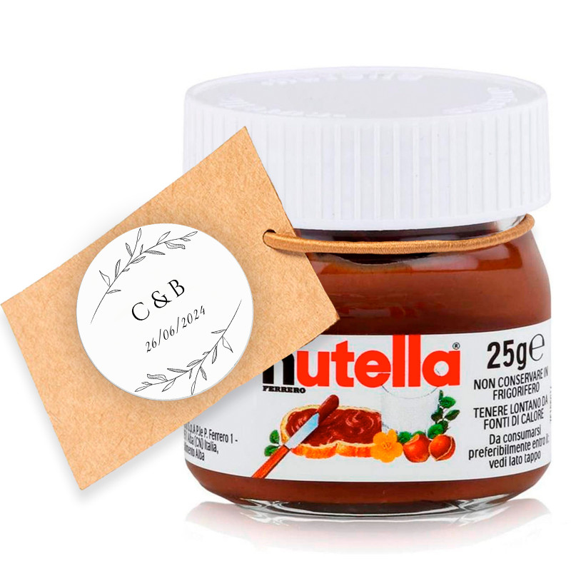 Nutella 25 grammes avec étiquette personnalisée pour plus de détails