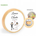 Décapsuleur magnétique en bois personnalisé pour mariage