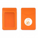 Porte carte orange avec autocollant de baptême personnalisé pour plus de détails