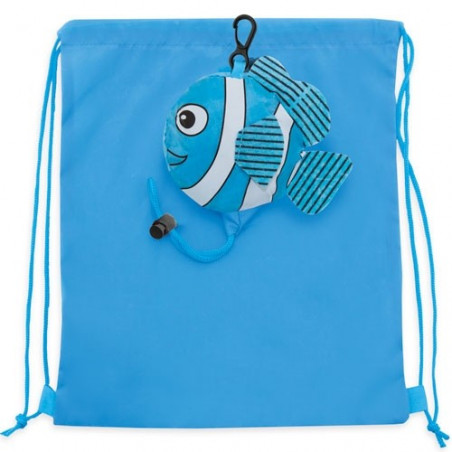 Sac à dos pliable en forme de poisson et livre pour enfants à dessiner ainsi que des autocollants à offrir en cadeau