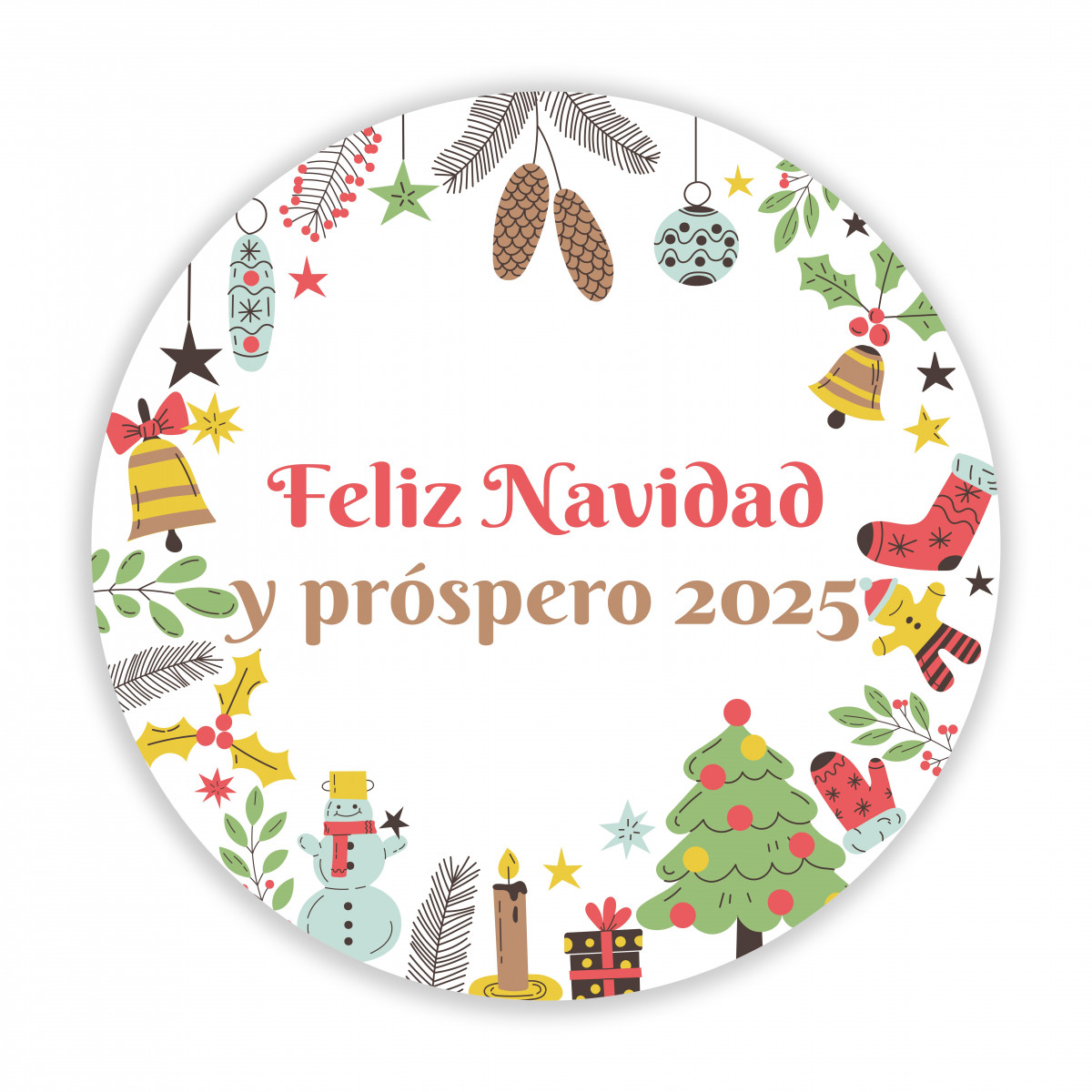 Autocollant de Noël rond de 3 cm, éléments décoratifs pour plus de détails