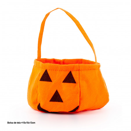 Sac de citrouille d'Halloween avec cornet de bonbons