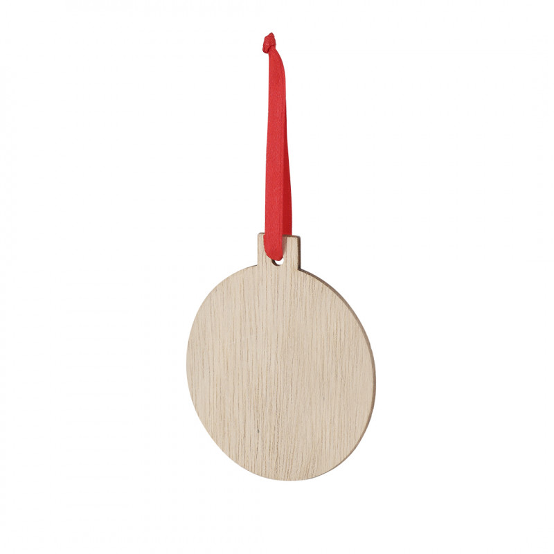 Pendentif en forme de boule de Noël en bois