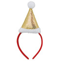 Bandeau avec chapeau de Noël doré - Diadema Con Gorro Navideño  Jolly