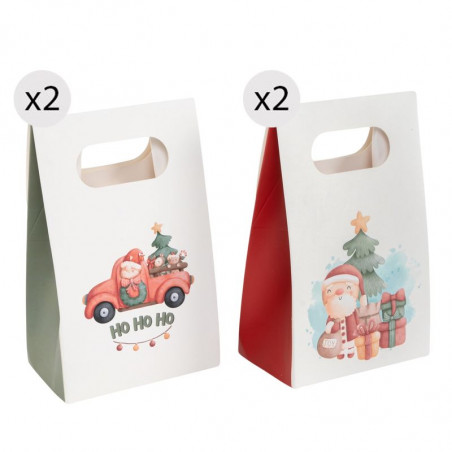 Boîtes cadeaux en papier pour Noël en paquet de 4