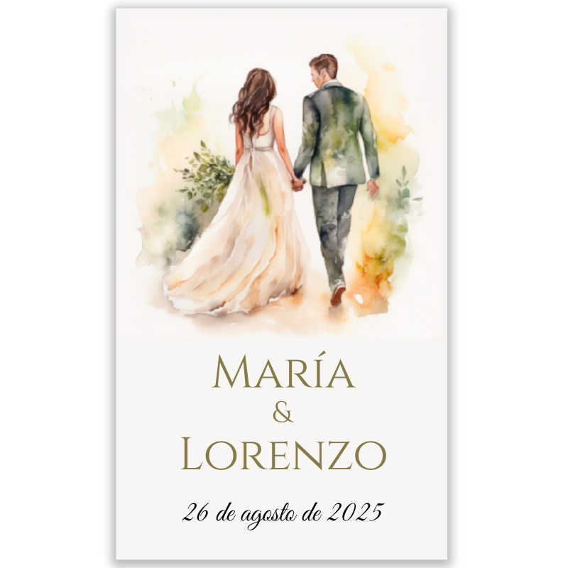 Autocollant personnalisé des mariés 3x5 cm pour les détails du mariage