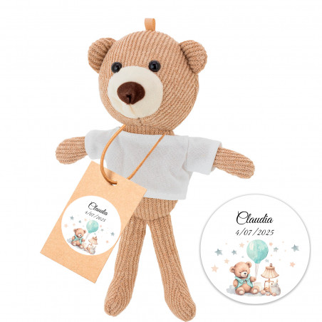 Ours en peluche avec carte suspendue personnalisée pour plus de détails