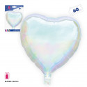 Ballon en forme de coeur en aluminium irisé