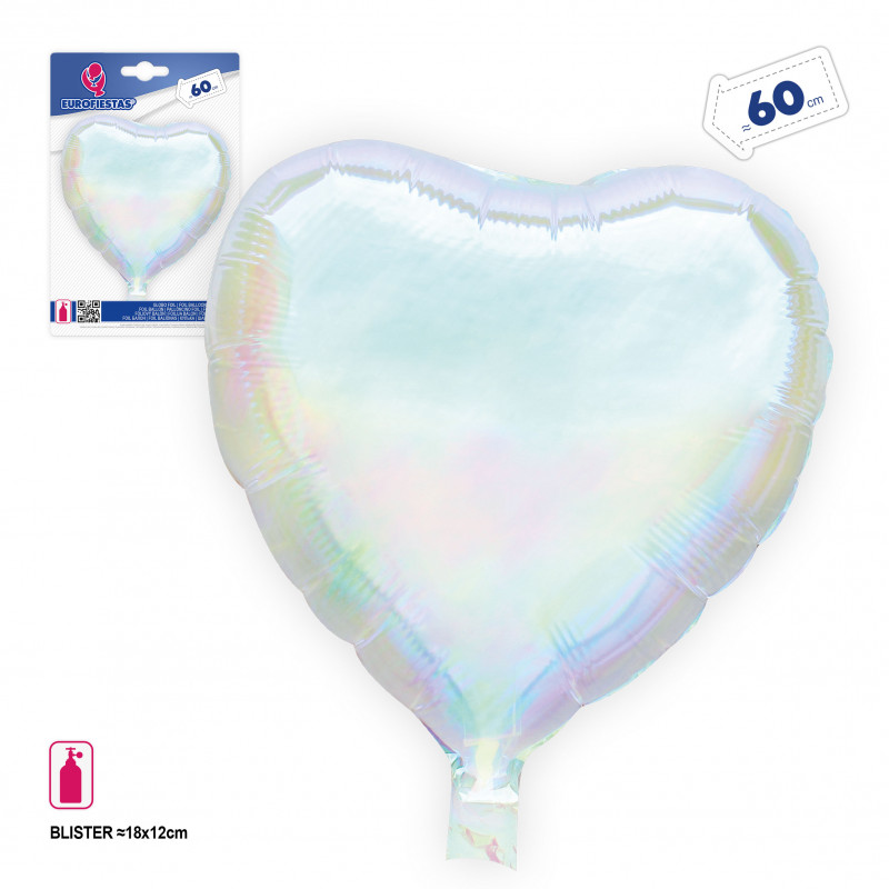 Ballon en forme de coeur en aluminium irisé