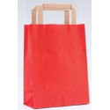 Tablier de cuisine rouge pour enfants et chapeau dans un sac en papier assorti avec autocollant personnalisé pour anniversaire