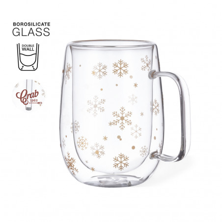 Mug thermique de noël en verre avec autocollant décoratif personnalisable à offrir en cadeau