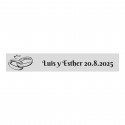 Sticker mariage personnalisable fond transparent 5x1 avec anneaux