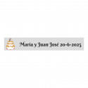 Gâteau de mariage 5x1 adhésif transparent personnalisable