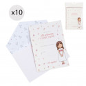 Lot de 10 invitations pour la communion des filles