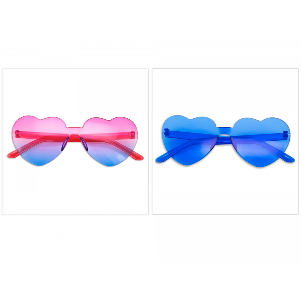 Lunettes de soleil en forme de coeur pour plus de détails