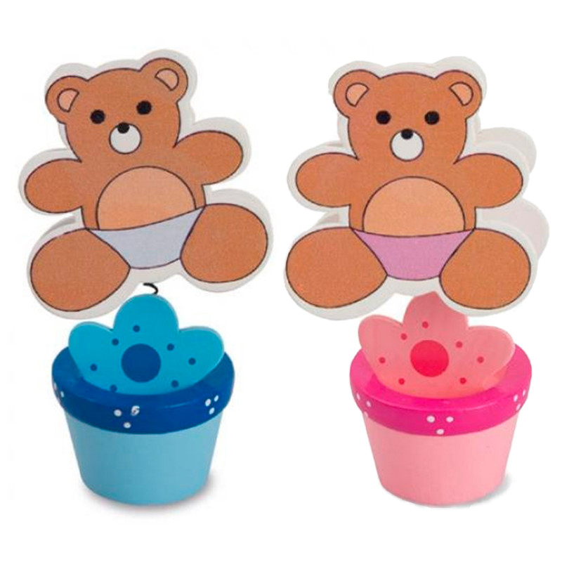 Porte photo avec pince nounours et base en forme de pot pour offrir en cadeau