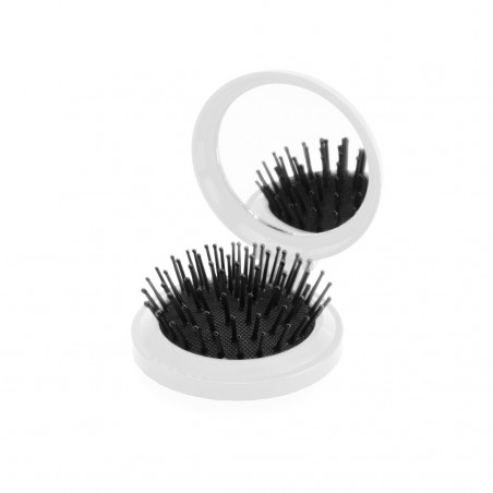 Petite brosse à cheveux avec miroir blanche