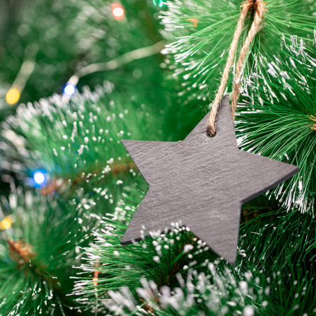 Décoration de noël en ardoise en forme d arbre ou d étoile