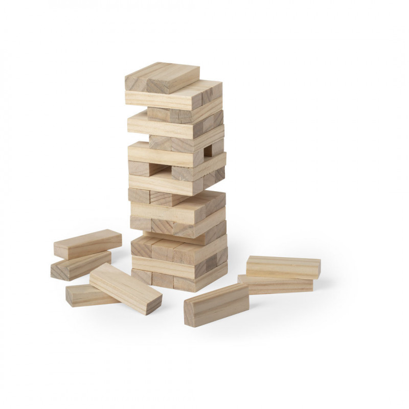 Jeu en bois jenga dans un sac cadeau