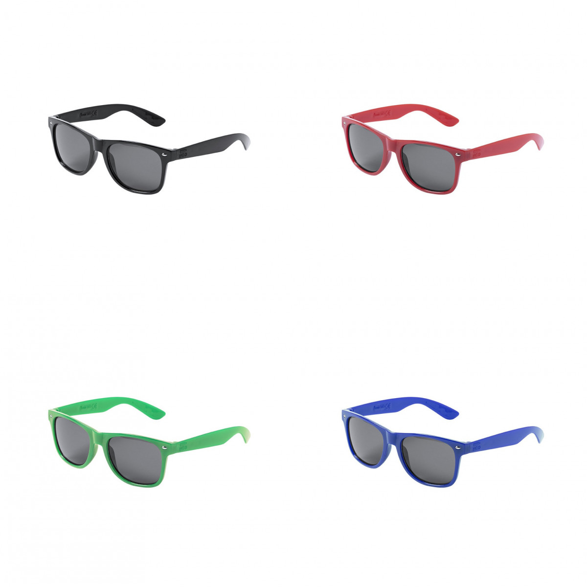 Lunettes de soleil avec monture en matériaux recyclés de différentes couleurs