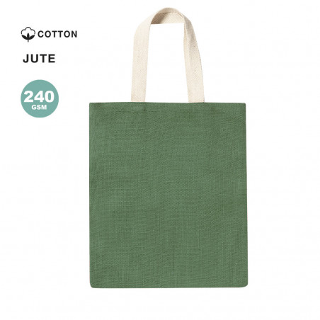 Sac en jute de différentes couleurs et poignées en coton de couleur naturelle à offrir en cadeau